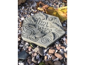 Alice in Wonderland 'That Way' Stepping Stone Insect Drinker Stone Garden Ornament 