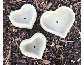 Heart Shaped Planters set of 3 Stone Planters Stone Garden Ornament
