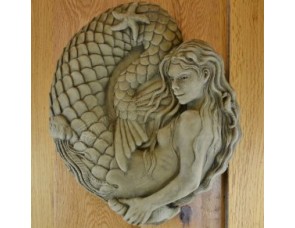 Nixie the Mermaid Wall Plaque Stone Garden Ornament